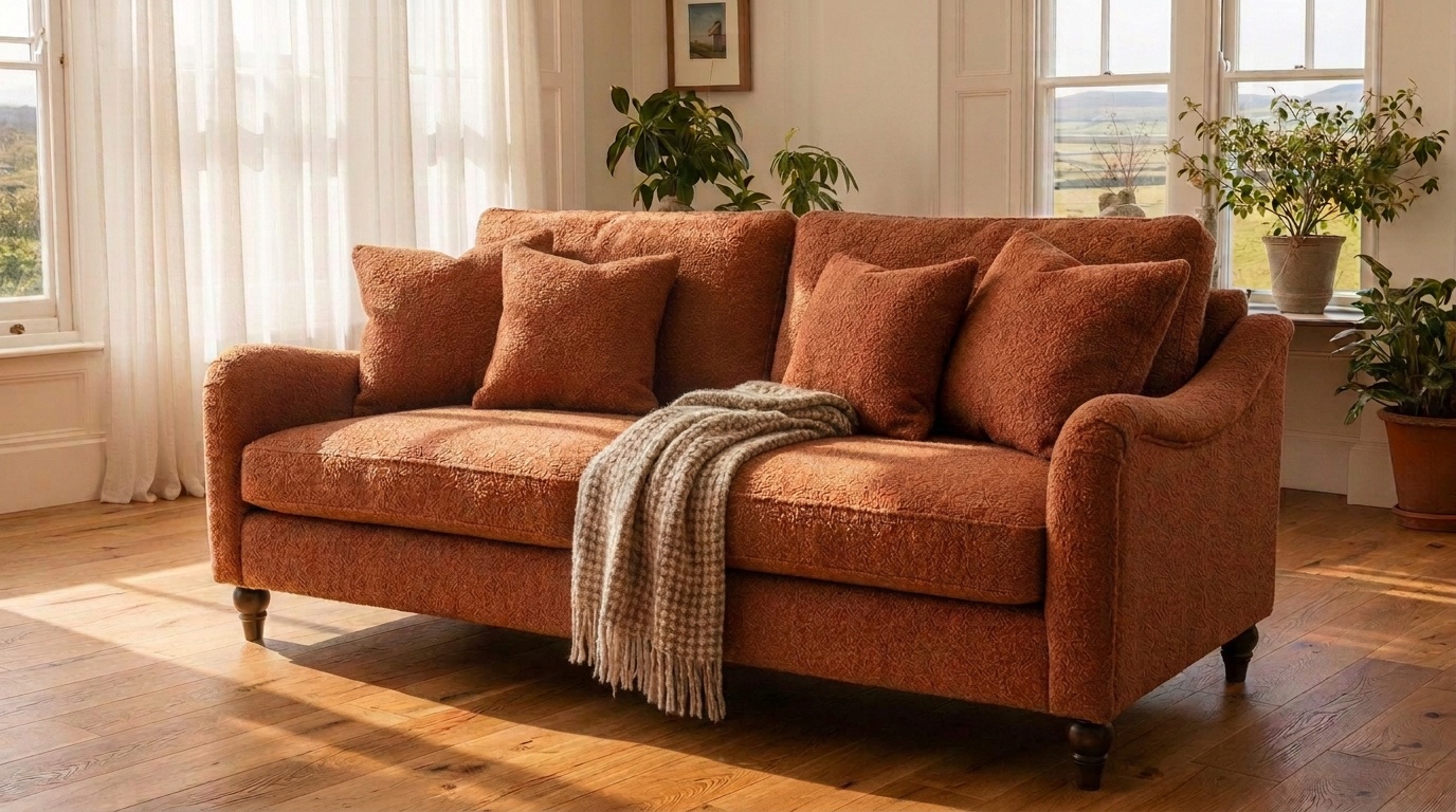 Handmade boucle sofa crafted by Craft Handmade Sofas in Edinburgh, Scotland